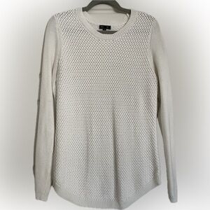 Lety & Me white sweater with elbow patches